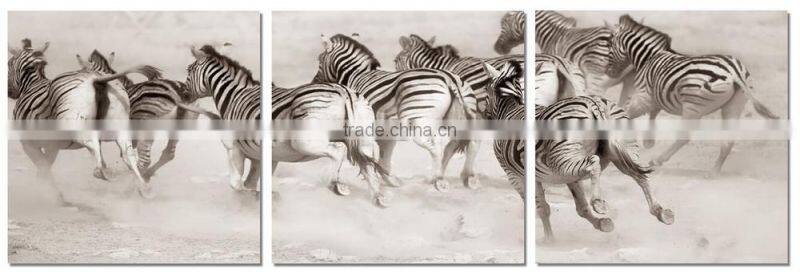 Runing Zebra Home Black and White Modern Wall Painting