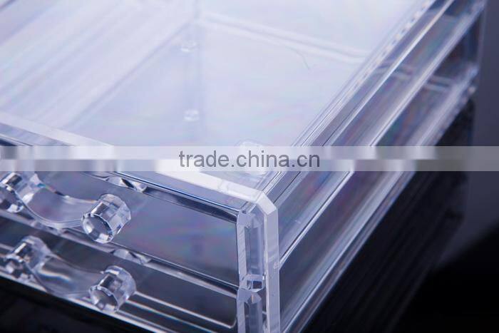 High Quality PS Transparent Large Size Cosmetic Box /Dressing Case with Various Usage
