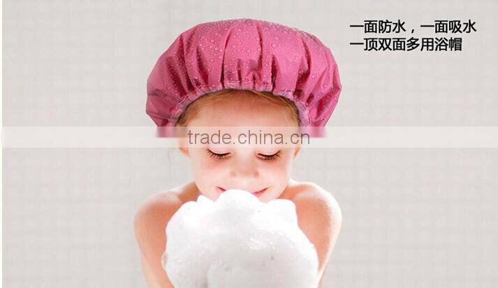 Q090 Pe+ microfiber cute Home Furnishing Waterproof Shower cap