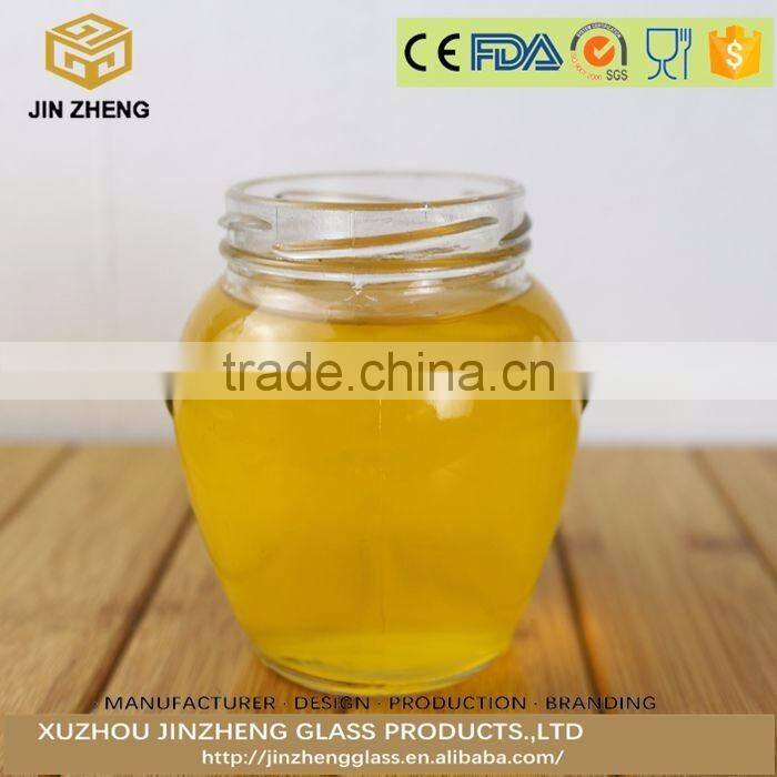 unique shape 200ml high quality glass Candy Jar with Screw Lid