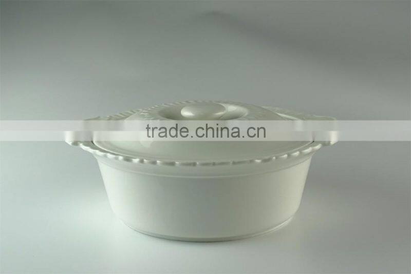 Stocked White Serveware Porcelain Serving soup Tureen with Lid cooking rectangle tureen for restaurants and home use
