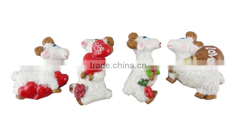 2015 chinese zodiac cartoon sheep resin fridge magnet