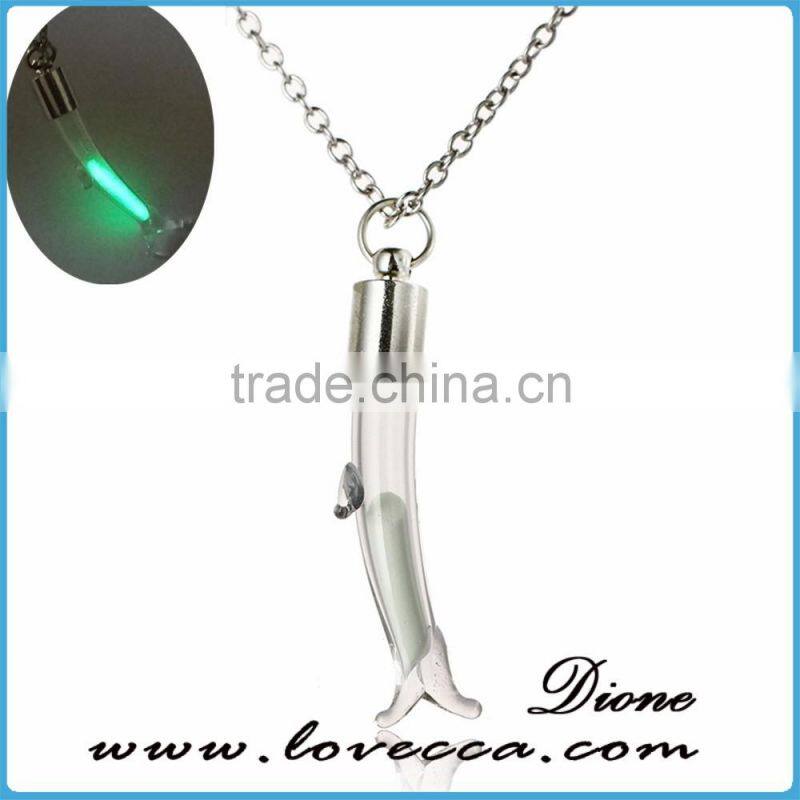 Best Friend Gift Cross Glowing Jewelry Glass Pendant Necklace ,Glow in the Dark Pendant Luminous Neckalce