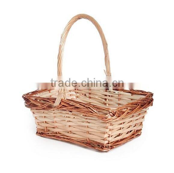 willow material cheap wooden wicker fruit basket