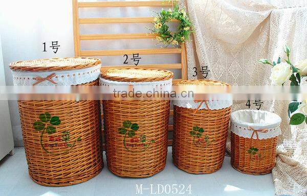 7pcs set wicker laundry basket & Rattan laundry basket & wicker storage basket for bathroom
