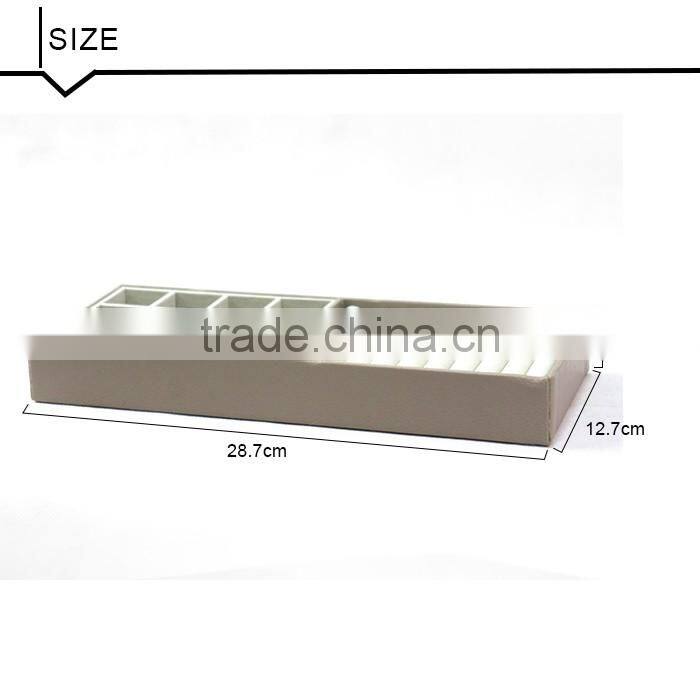 12 Compartment Faux Leather Jewelry Accessory Box With Ring Holder