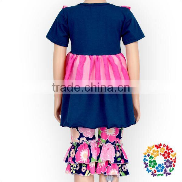 2017 Summer Boutique Clothing Set Ruffle Top And Shorts Two Pieces Girls Outfits