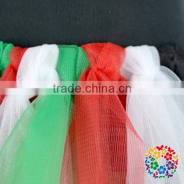 Posh Handmade Christmas Party Fluffy Red Green Black Tulle Satin Line Tutu Skirt For Baby Girls