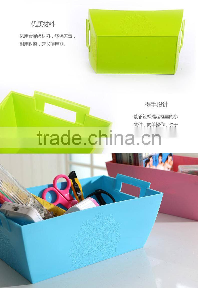 New PP plastic rectangular storage basket with handle