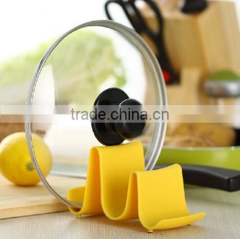 Wave Shape Kitchen Plastic Cooking Utensil Plastic Pot Pan Lid Stand Holder Rack