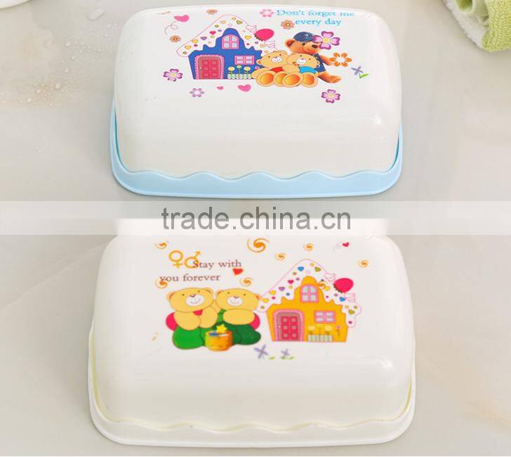 nice design plastic soap dish with drain tray