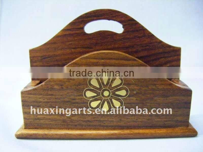 wooden storage box business card holder