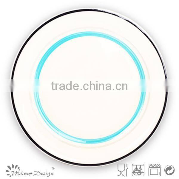 ceramic hand painting plate china style new design with stripes