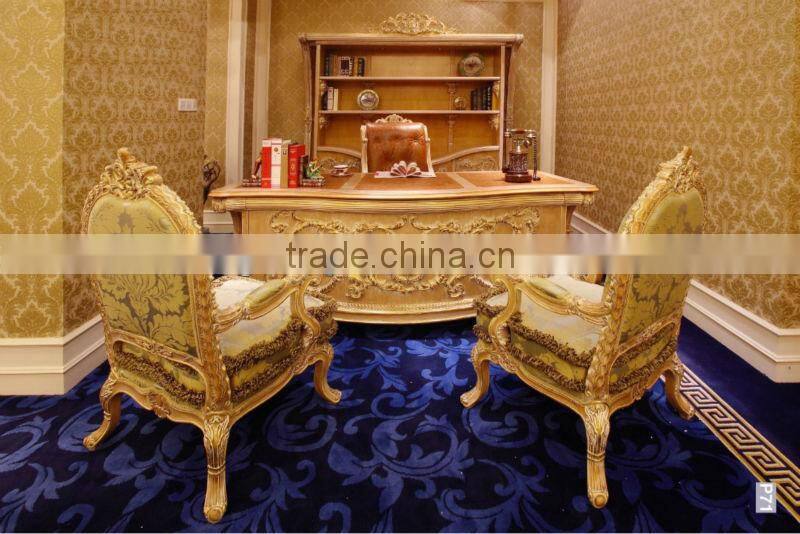 Exquisite Handmade European Louis Designed Office Manager Chair with Orange Genuine Leather BF12-04304c