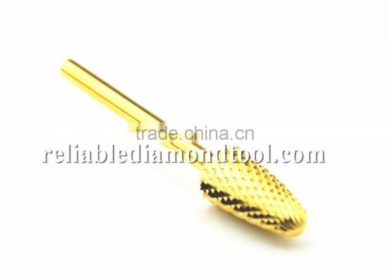 Total Length 40MM Shank Diameter Flame Golden Carbide Burr for Nail HUAXING JIANGYIN