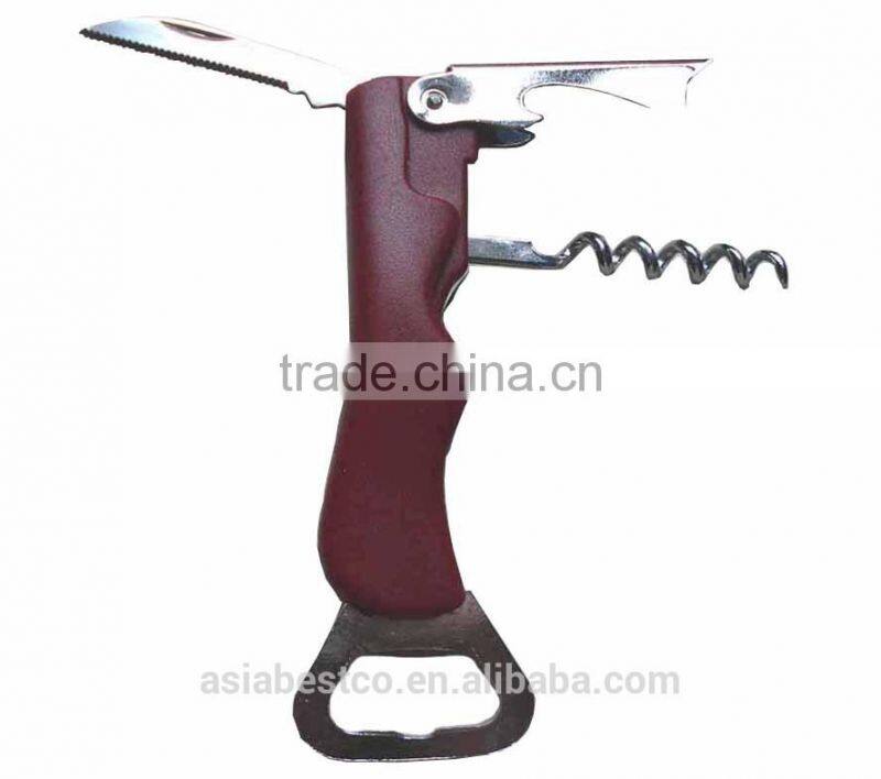 Wood Handle Bottle Opener With Knife