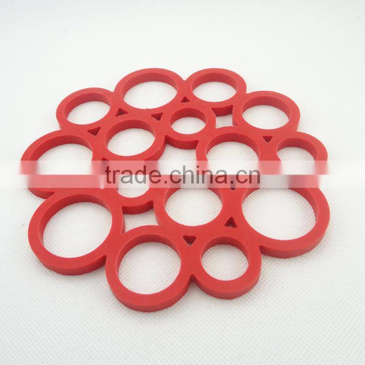 FDA food grade round circle flower shaped silicone pot pan cup holder pad