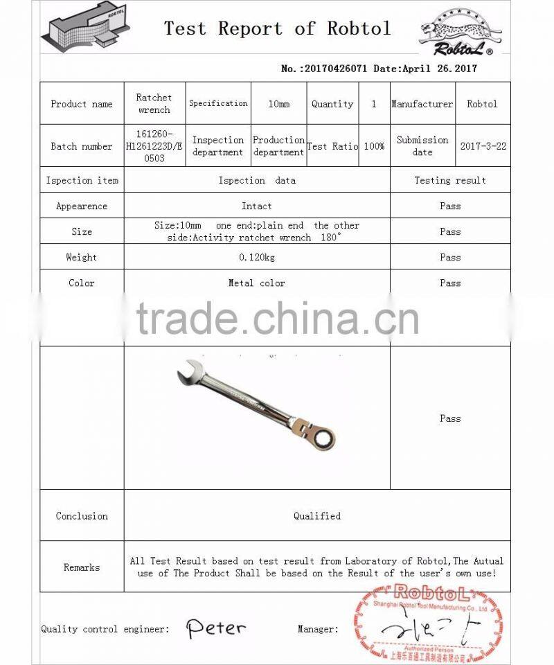10mm ratchet wrench Flexible head Gear Spanner Combination Torque Chrome Vanadium Auto Repair Two way