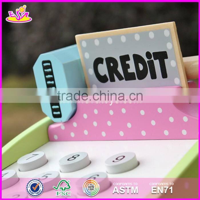 2017 new design children preschool wooden toy credit card machine W10A059