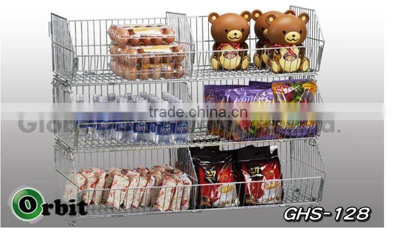 Metal Foldable Stackable Container Storage Cage Wire Mesh Basket