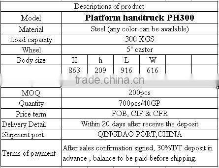 300kg platform hand trolley