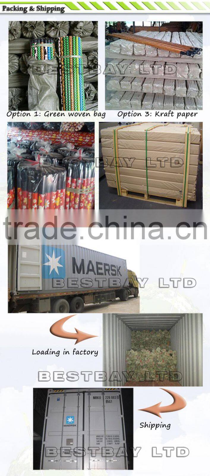 120*2.2cm PVC coated wooden broom handle