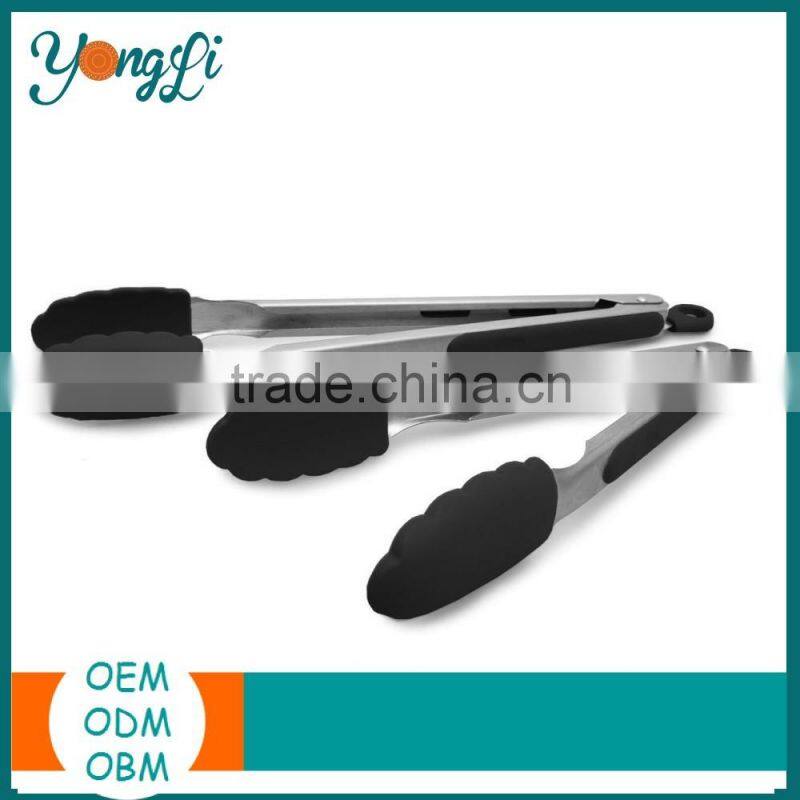 Nonstick Heavy Duty Heat Resistant 9 Inch and 12 Inch Stainless Steel Self Locking Kitchen Food Tong