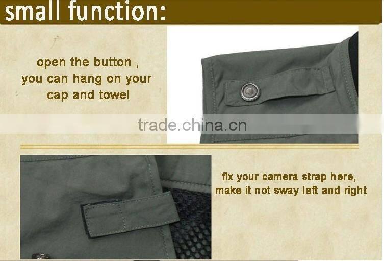 Fishing Multi-functional Vest Outdoor much pockets Hiking Outerwear Mens spring and autumn vest