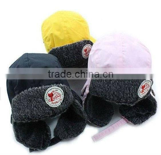 Fashion Avitor Bomber Custom Logo Baby Kid Winter Hat with Ear Flaps