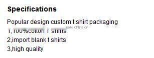 Popular design custom t shirt packaging white color