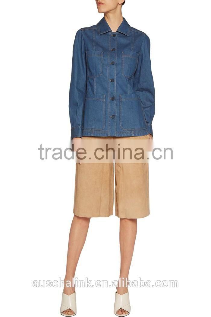 2016 new style high quality denim jacket women cheap made in china