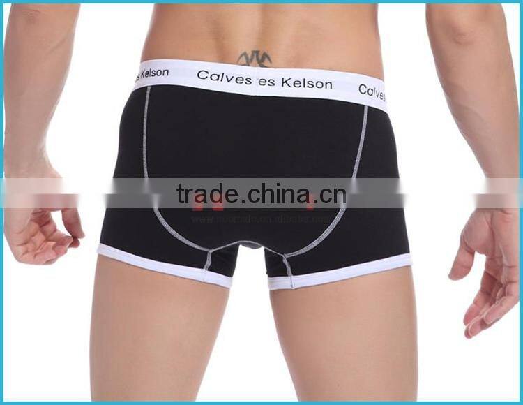 Custom 95 Cotton 5 Elastan Boxer Men Underwear Your Brand Open Flap Boxer Shorts with Pocket Wide Elastic Waistband