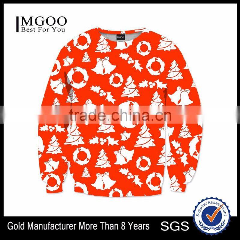 MGOO New Design Christmas Sweatshirt For Men Snow Season Clothing Sublimation Print Crew Neck Sweatshirt