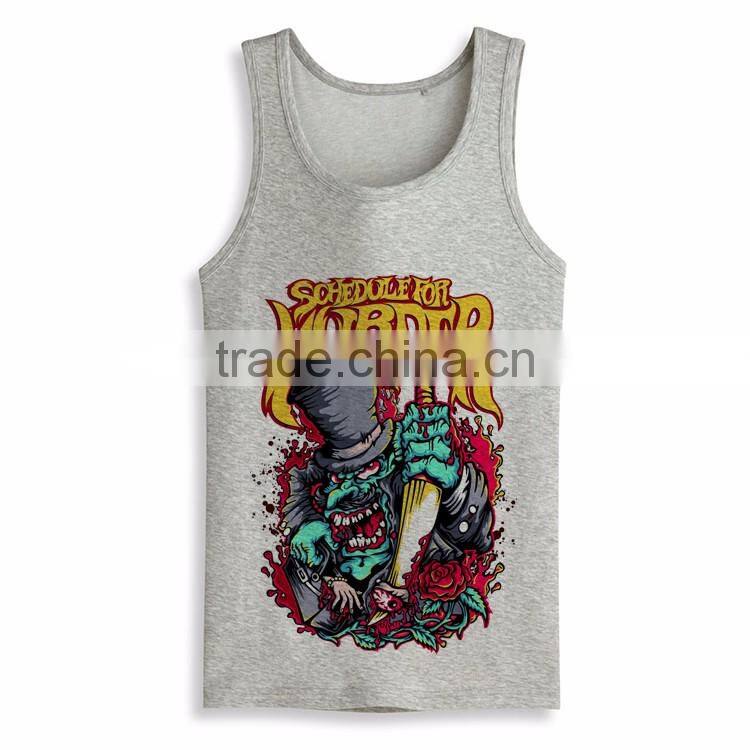 OEM ODM Fancy Design Bodybuilding Slim Fit Cotton Wholesale Gym Tank Top Men