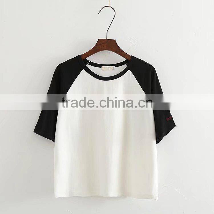 2017 Two Colors Concise Summer design women T shirt
