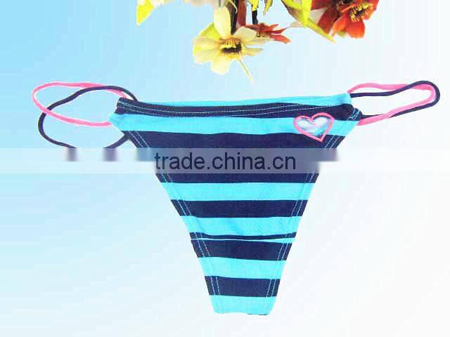 Girls multiple color stripe nice sexy thongs g string underwear