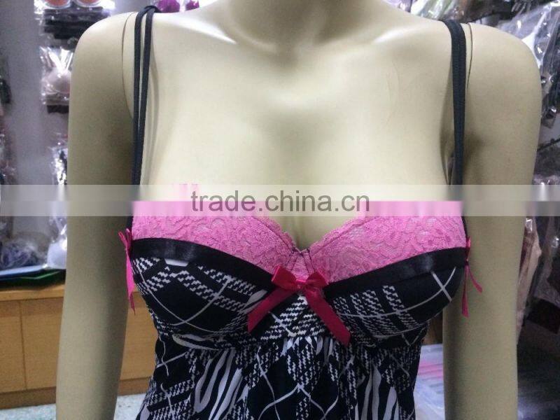 Sexy lingerie Sleep wear without back and pad transparent lace silk with high elasticity www.xxxsex.com