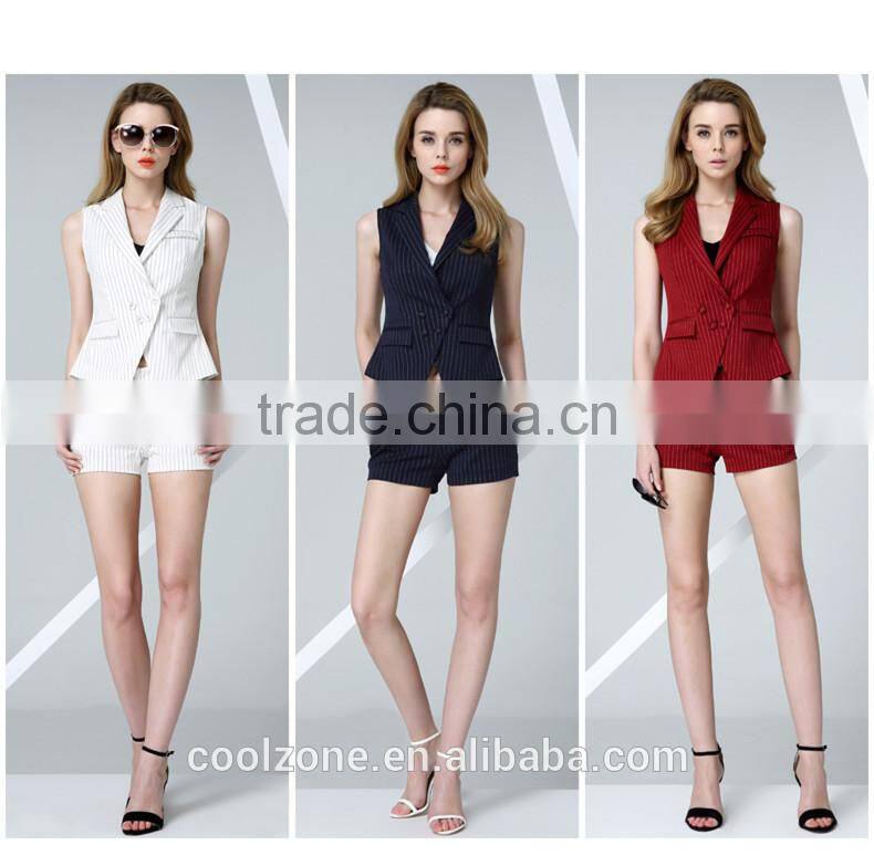 Women summer two pieces business suits office lady casual uniform