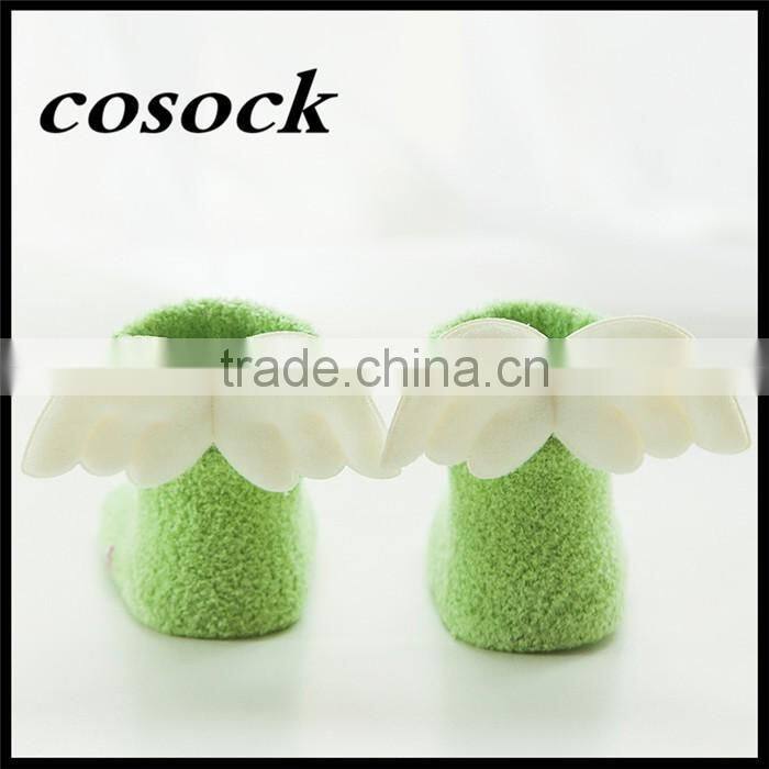 Rainbow color baby clothes little angel fuzzy non-slip socks for newborn infant