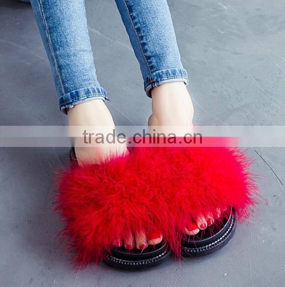 Soft And Light Women Imitation fur Slippers/Women Plush Slippers/Winter fake Fur Women Slippers