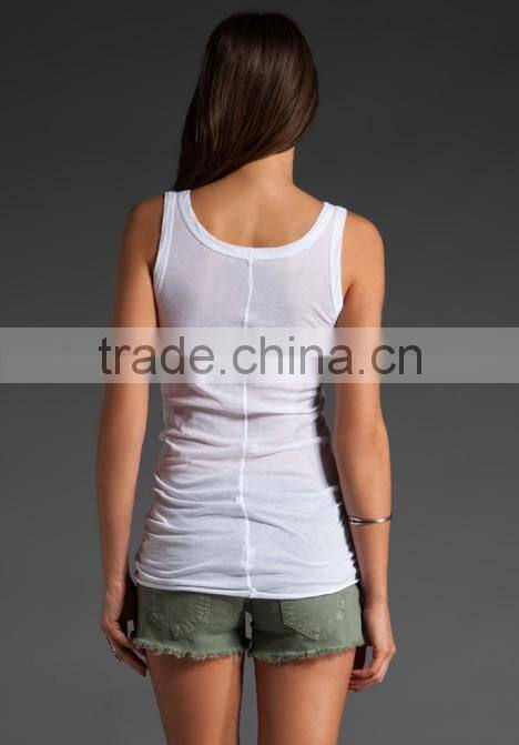 girls white workout tank top vest