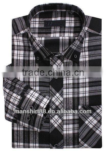 2016 Elegant fancy style 100%Cotton Single velvet Checked thickening Shirt for men