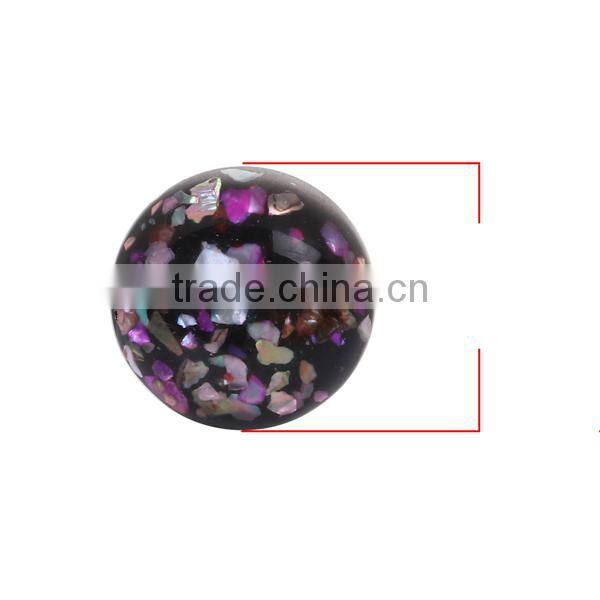 Resin & Shell Mosaic Dome Seals Cabochon Round Fuchsia