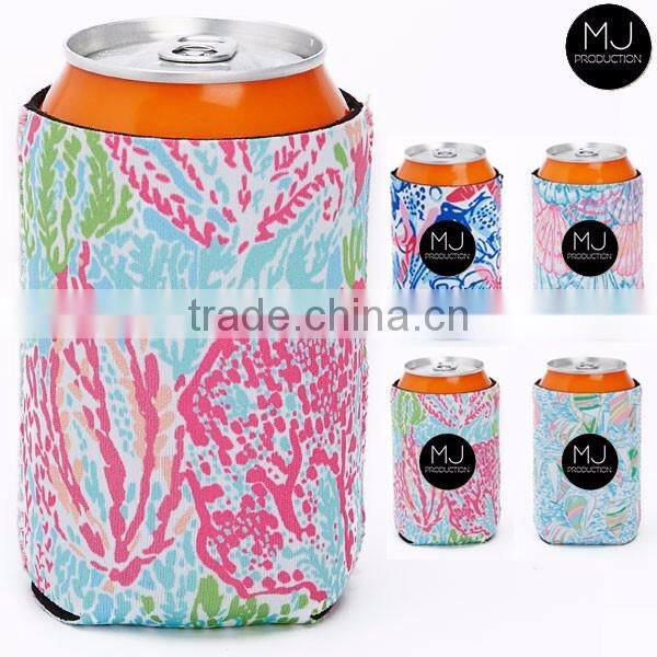 Monogramed can cooler neoprene
