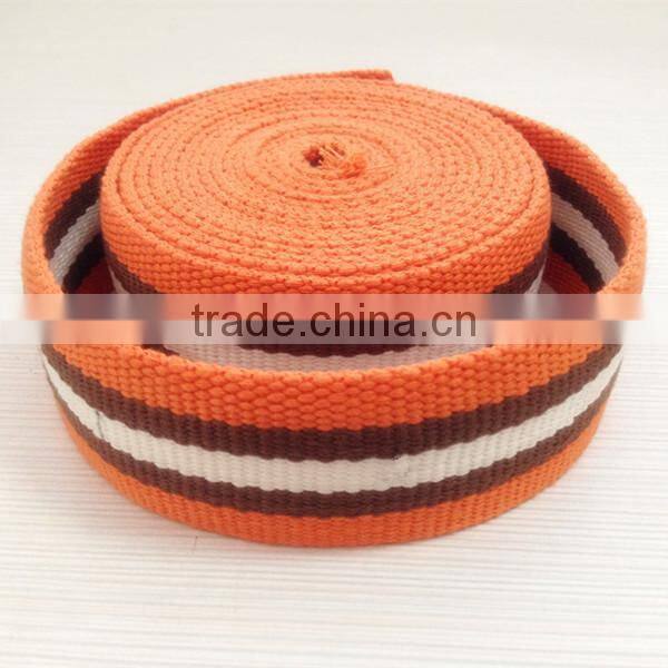 stripe 1.25" cotton belt webbing custom color