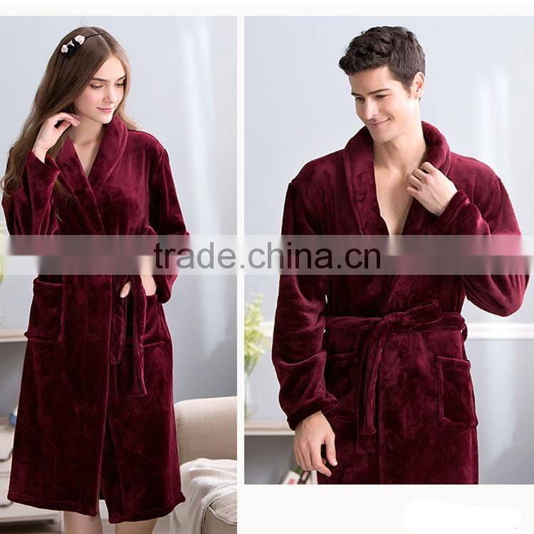 coral fleece bathrobe unisex couple robe purple hotel & spa wholesale bathrobe