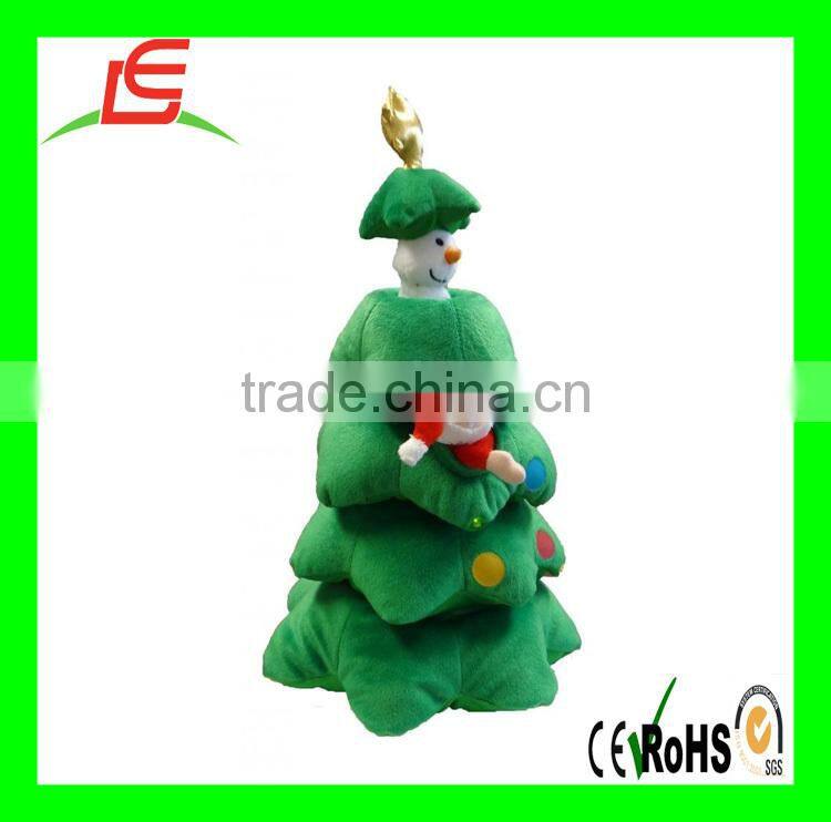 Singing Christmas Tree Santa Snowman Musical Plush Toy
