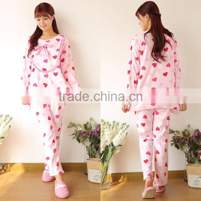 100%cotton plus size ladies winter nightwear