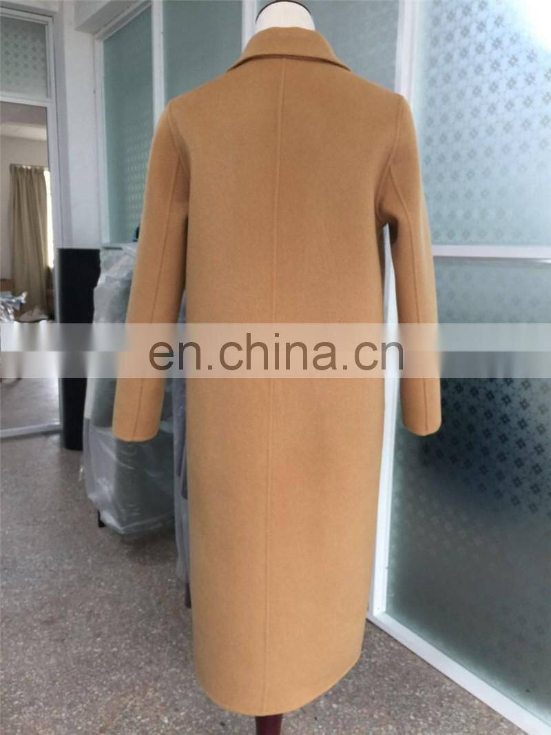 High Quality Wool Long Coat Lady Wool Coat Design