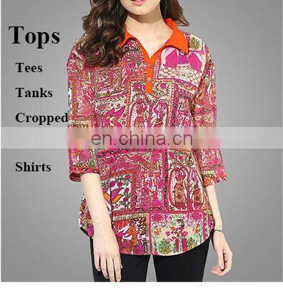 Summer Latest Fashion Blouse Design Stylish Lady Blouse Loose Blouses 2016 New Designs